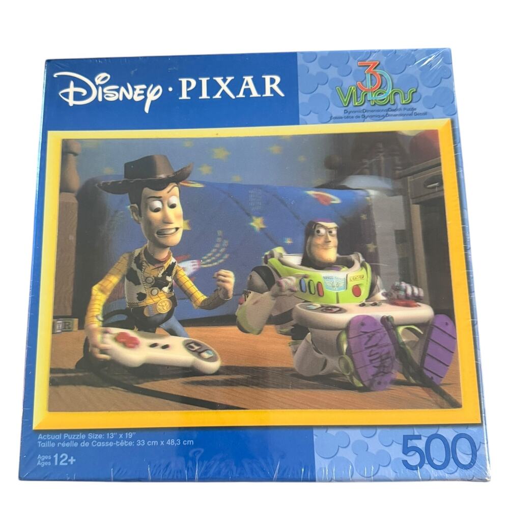 Disney Pixar Toy Story Buzz Lightyear Woody 3D Visions 500 Piece Puzzle
